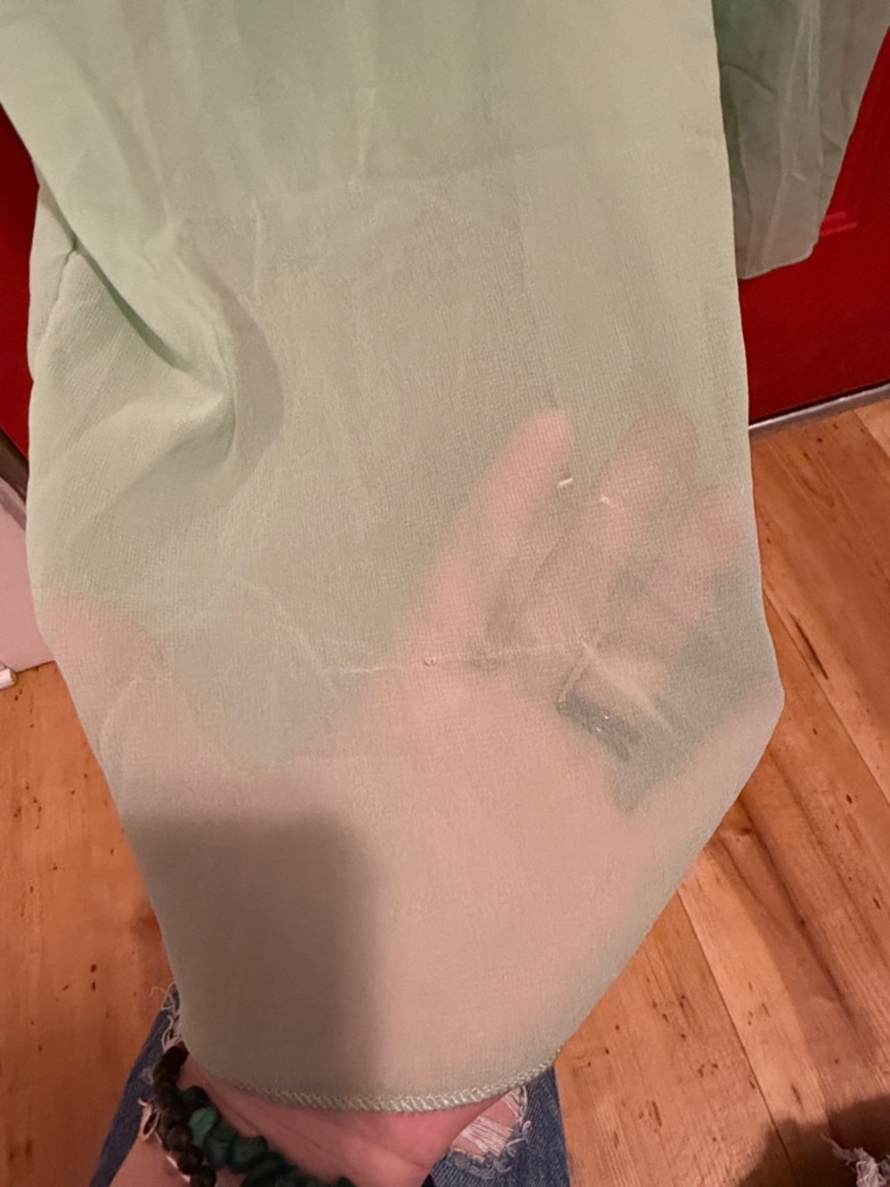 Mint Green Pleated Ruffle Maxi Dress - Picture 2 of 7